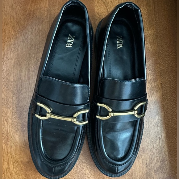 Black Loafers With Gold Buckles - Picture 8 of 9